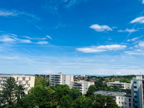 Vedere generală la Saint-Priest sau o vedere a orașului de la acest apartament