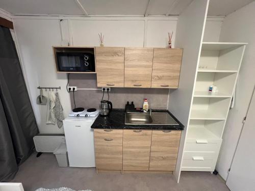 Dapur atau dapur kecil di Chatka Martin Máchovo jezero