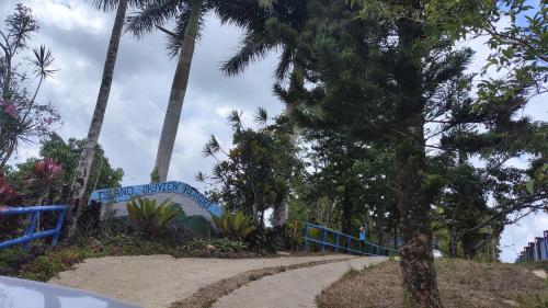 a path through a park with palm trees at Island Skyview Resort - JVR by Hiverooms in Balamban