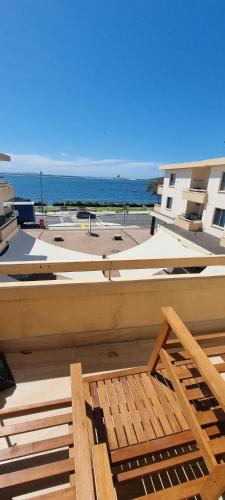 a view of the ocean from the roof of a building at 2 x Bedroom Deluxe Hampton Apartment in Shoal Bay