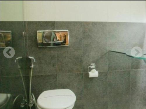 ein Bad mit einem WC und einer Duschkabine in der Unterkunft Hotel Vip International in Kalkutta