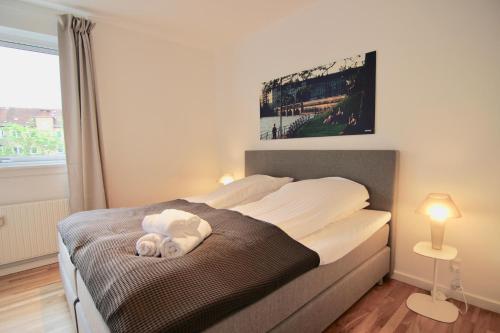 Postel nebo postele na pokoji v ubytování Nice 2-bed in Frederiksberg