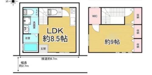 Půdorys ubytování 京都站750米 交通便利 适合2-4位居住 独栋民居 京旅小築