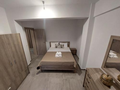 Ένα ή περισσότερα κρεβάτια σε δωμάτιο στο Irina's Apartment