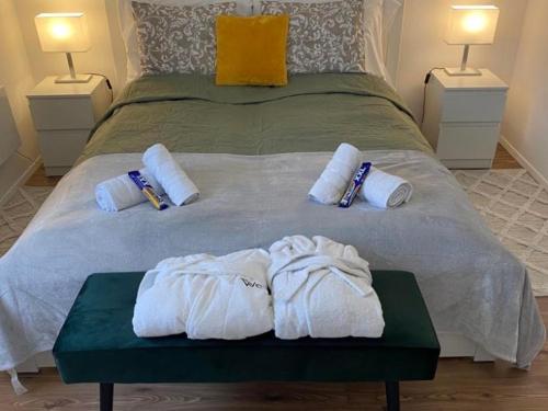 Cama o camas de una habitación en Írisz Apartman