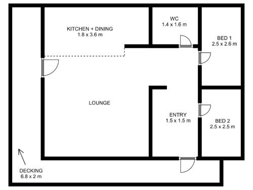 Pelan lantai bagi Chalet Ash Lodge by Interhome