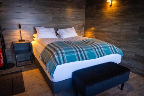 Cama o camas de una habitación en Dalahyttur