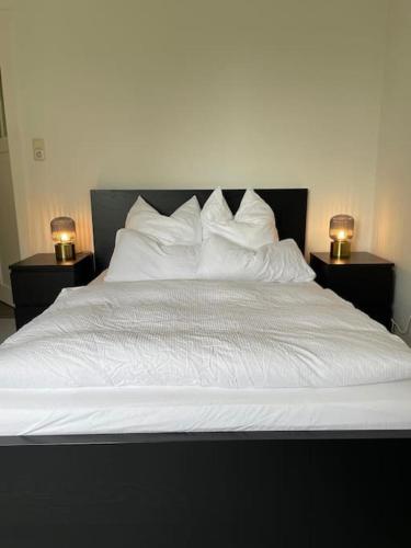 Katil atau katil-katil dalam bilik di Wunderschöne Wohnung in DoKi