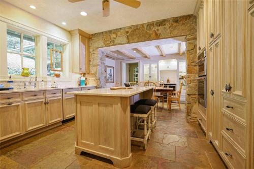 a large kitchen with a large island in the middle at Entire Estate-High Country-Valle Crucis-Sleeps 12 in Valle Crucis