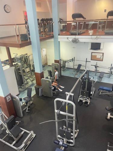 an overhead view of a gym with cardio equipment at Ankerplatz - casa Juseli - Ruhe und Erholung in Santa Úrsula