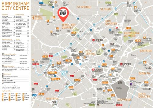 eine Karte der Stadt Singapore mit einem Stoppschild in der Unterkunft Chic 1 Bed Centrally Located Apartment - Birmingham JQ in Birmingham