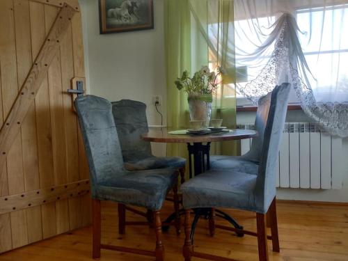 Ruang duduk di Dom z ogrodem w malowniczej okolicy Bieszczady