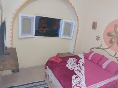 a bedroom with a bed and a window at Hllol Hotel Abu Simbel in Abu Simbel