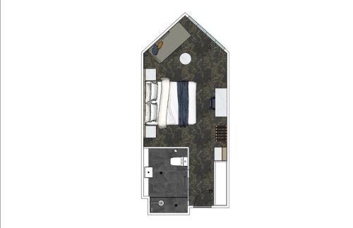 a floor plan of a bathroom with a mirror at Hotel Grand Chancellor Brisbane in Brisbane