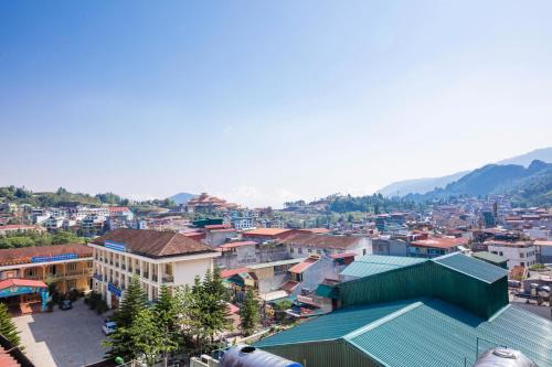 an overhead view of a city with buildings at Central Sapa Serenity Homestay in Sa Pa