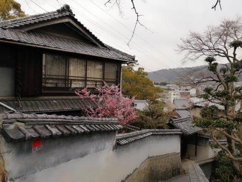 an asian house with a view of a city at c Historical Tea Celemony House 〜 old, dirty, not hotel in Kaneyoshi