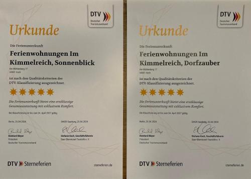 two pages of a menu for a restaurant at Ferienwohnungen Im Kimmelreich in Irsch