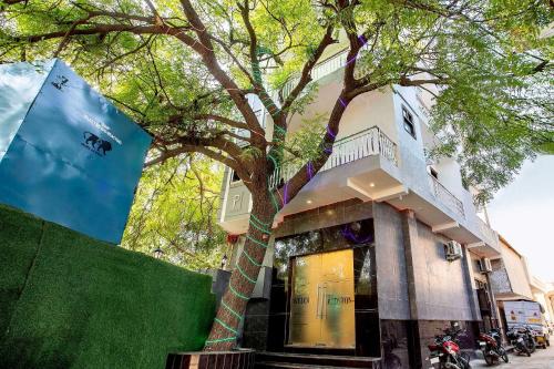 a building with a tree in front of it at OYO Flagship Hotel R S Plaza in New Delhi