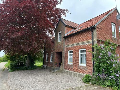 a brick house with a tree in front of it at Landhaus Bea in Rabenkirchen-Faulück