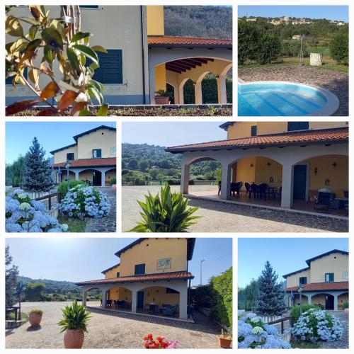 a collage of photos of a house and a pool at Tenuta Armida Relax & Pool in Liberi