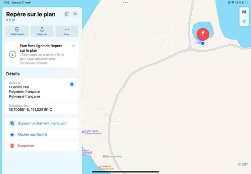 a screenshot of a cell phone with a map at Bungalow Sweet escape in Fare