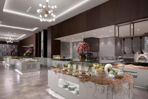 a kitchen with a counter with food on it at NG Enjoy in Sapanca