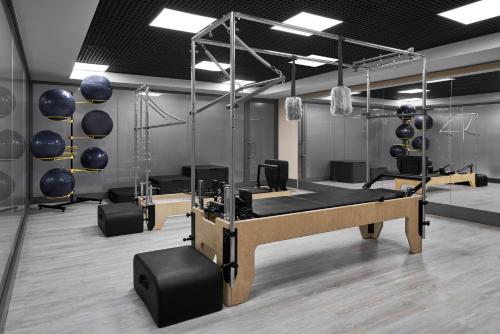 a gym with a ping pong table in a room at NG Enjoy in Sapanca