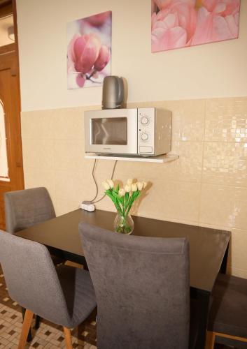 Η κουζίνα ή μικρή κουζίνα στο Makotel Apartmanház