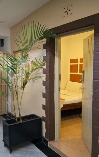 Habitación con cama y maceta en Sanrod Hotel Maua, en Maua