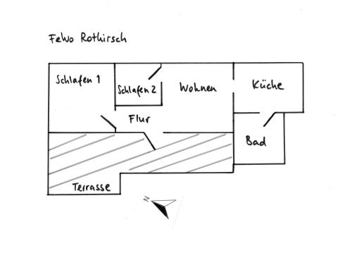 a block diagram of a house at FeWo Rothirsch - Heuser Prerow in Prerow