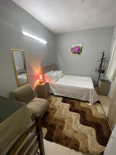 Postel nebo postele na pokoji v ubytování Lujoso ,cómodo MONOAMBIENTE