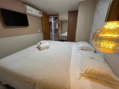 Cama ou camas em um quarto em Linda cobertura vista mar