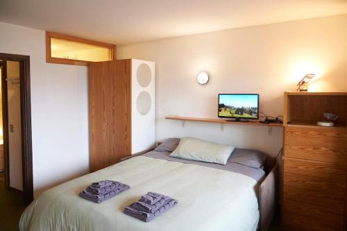 Ένα ή περισσότερα κρεβάτια σε δωμάτιο στο LOFT vista Dolomiti di Brenta