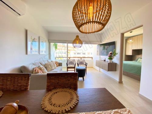 Posezení v ubytování Nuevo y Muy Bonito Departamento Almarena 4