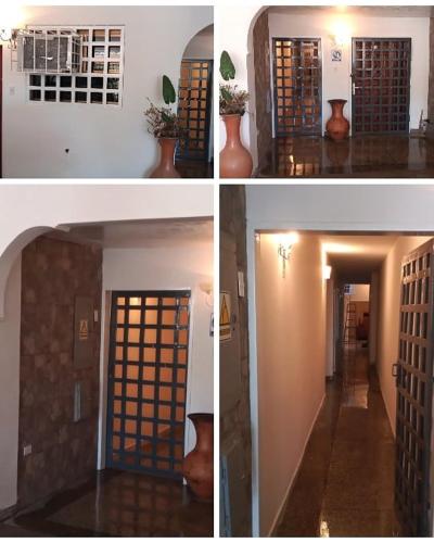 cztery różne widoki na korytarz z drzwiami i korytarzem z w obiekcie Posada Alex w Ciudad Guayana