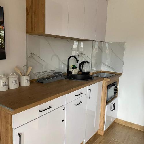 Kuchyň nebo kuchyňský kout v ubytování Apartman Andjela