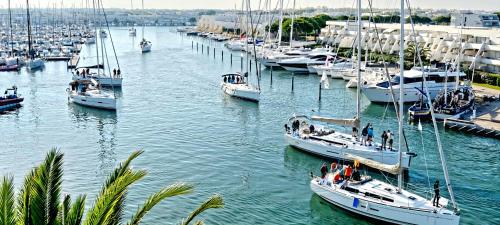 a group of boats docked in a harbor at super appartement vue port Camargue- Le Grau Du Roi in Le Grau-du-Roi