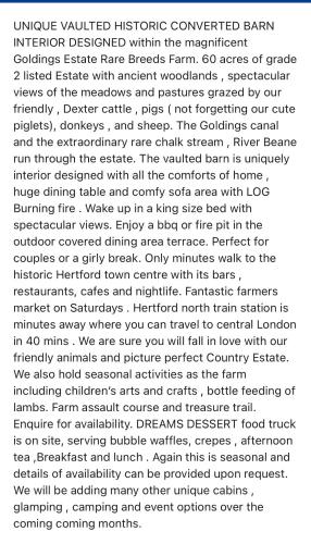 Gallery image of UNIQUE BARN FARM STAY RIVER View fireplace pet friendly firepit bbq in Hertford