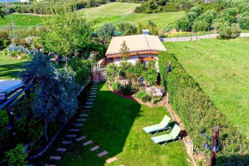 an aerial view of a house with a garden at Lilian Luxury Villa Halkidiki in Nea Fokea