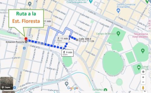 a map of ruta a la est florence at Alojamiento Acogedor con excelente ubicacion D in Medellín