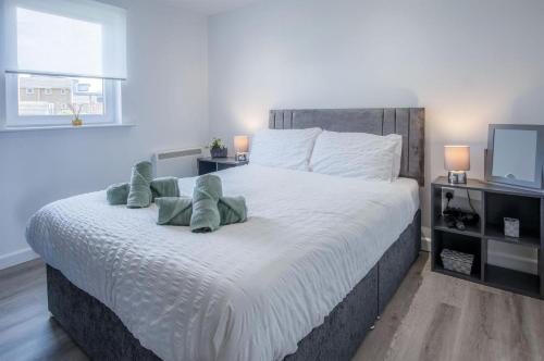 Postel nebo postele na pokoji v ubytování Beach View - 2 Bedroom Apartment - Llanelli