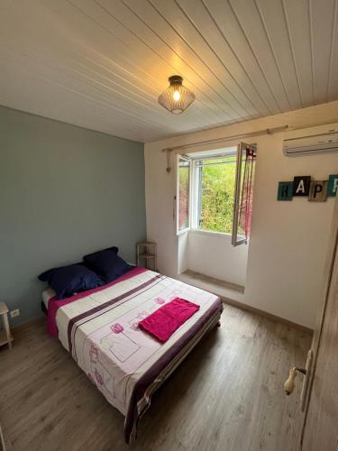 a bedroom with a large bed in a room at Location Patrimonio in Patrimonio