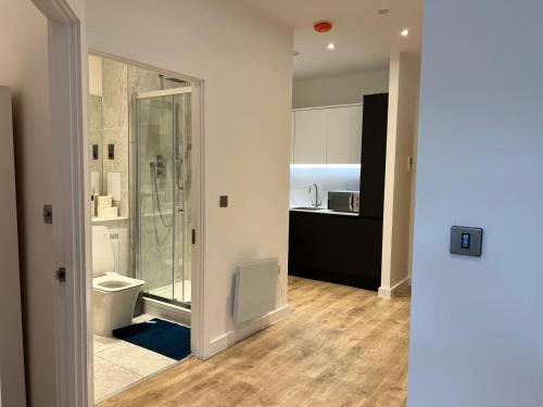 Kamar mandi di Luxury 1 Bed Apartment, Redhill (London & Gatwick)