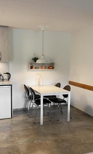 Dapur atau dapur kecil di Skipalaekur Farm Apartments
