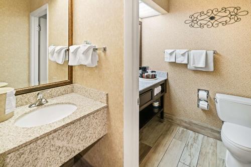 a bathroom with a toilet and a sink at Best Western Coral Hills in St. George