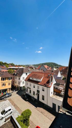 an aerial view of a city with buildings at AMAO Green - City Center - Penthouse Maisonette - 90 m2 - 8 Guests - Rooftop Terrace - King-Size Beds in Lahr