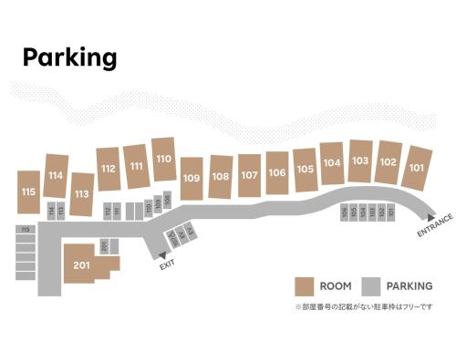 a diagram of warehousealing with rows of boxes at Rakuten STAY VILLA Kinugawa Riverside in Nikko