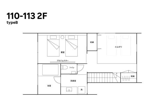 a floor plan of a house at Rakuten STAY VILLA Kinugawa Riverside in Nikko