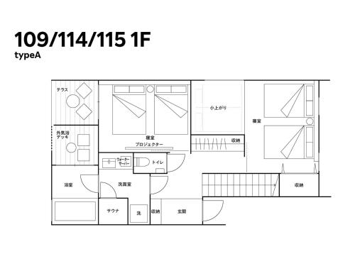 a floor plan of a house at Rakuten STAY VILLA Kinugawa Riverside in Nikko