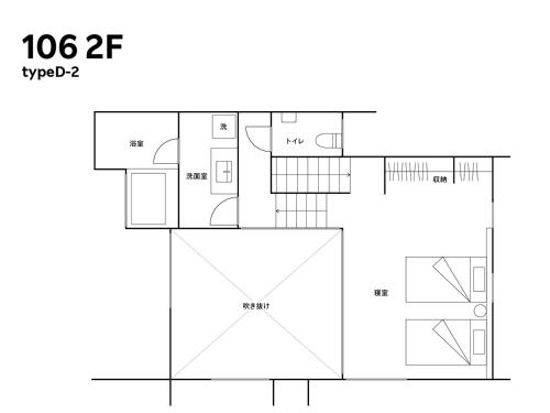 a drawing of a floor plan of a house at Rakuten STAY VILLA Kinugawa Riverside in Nikko